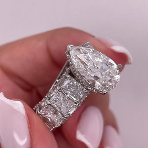 IGI Certified 11 Carat Pear Cut Lab Grown <b>Diamond</b> 14K Yellow Gold Engagement <b>Ring</b> Luxury Wedding Bridal Jewelry Gift - Product Image 3