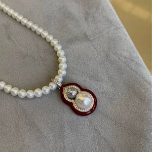 Domestic 3-4MM Light Cream Blue Fresh Water AK Call Sky Realm Baby Necklace Beautiful <b>Fashion</b> <b>Pendants</b> & <b>Charms</b> - Product Image 4