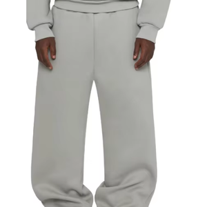 High Quality French Terry Cotton Oversized Baggy Sweatpants Custom Straight Curved Striped <b>Trousers</b> with <b>Drawstring</b> Rope - Product Image 3