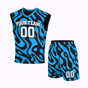 Maillot imprimé col en V 100 % polyester de qualité supérieure pour homme avec short, anti-bactérien, streetwear d'hiver - Product Image 5