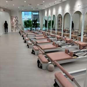 Eu Premium tout blanc <span class=keywords><strong>assis</strong></span> boîte ménage appareil de gymnastique équipement professionnel poids lourd noyau lit réformateur Pilates aluminium - Product Image 2