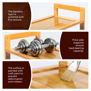 Scarpiera in bambù a 3 livelli colore legno naturale 68*25*51.5cm - Product Image 4