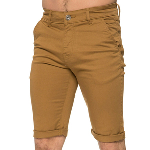 Men's Quality Drawstring Cargo Shorts 100% Cotton Solid Pattern Mid <b>Elastic</b> <b>Waist</b> <b>Chino</b> Breathable Quick Dry Hip Hop Shorts - Product Image 5