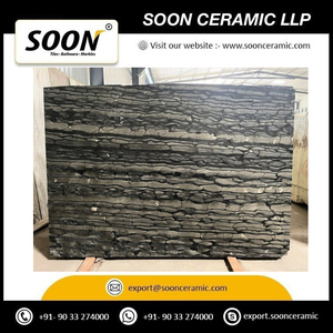 Dalle de marbre, prix direct usine, SOON CERAMIC BLACK WAVE 7D Calcite, grande dalle polie, moderne, écologique, pour mur de salon - Product Image 2