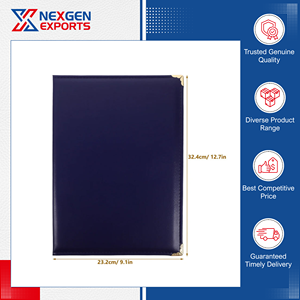 Nexgen Exports, fournisseur réputé, vend des dossiers de diplôme et des couvertures de rapport en cuir PU de haute qualité et luxueux, avec barre de reliure. - Product Image 5