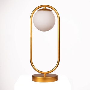 Modern Nordic Gold Globe <b>Table</b> Lamp Creative Glass Ball <b>LED</b> <b>Bedside</b> Light for Luxury Hotel Bedroom Living Room Home Decor - Product Image 1