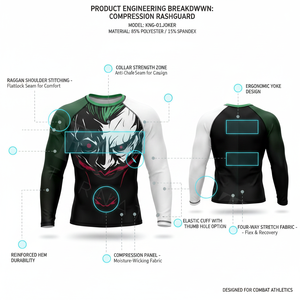 T-shirt de performance pour homme personnalisé OEM, imprimé sur toute la surface, coupe ajustée, design d'usine, compression musculaire, Rash Guard OEM - Product Image 2