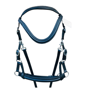 Bridon Cavesson Anglais ADIBA OVERSEAS de Haute Qualité avec Muserolle et Frontal Rembourrés, Boucles en Acier Inoxydable, Reins en Cuir, Logo Personnalisé, Taille Personnalisable - Product Image 3