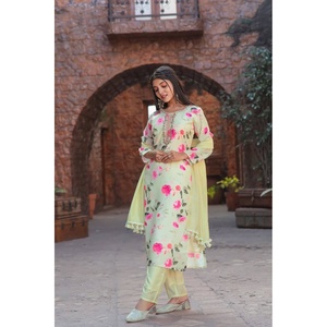 IMPRESIÓN DIGITAL MUSELINA ATRACTIVA CON BORDADO TRABAJO FONDO SUPERIOR CON DUPATTA PISTA - Product Image 1