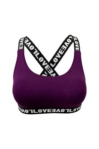 Solid Ribbed Breathable Lightweight Cross-Back Elastic <b>Strap</b> Sports <b>Bra</b> with Light Support - Product Image 4