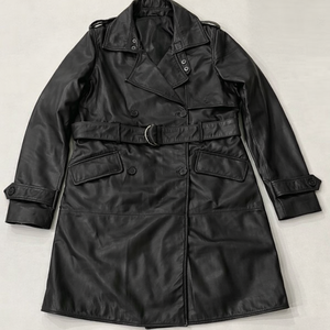 เทรนด์แฟชั่นใหม่มาแรง เสื้อโค้ทหนังสีดำสไตล์วินเทจทรงยาวสำหรับผู้หญิงไซส์พลัส อุ่นสบายสำหรับฤดูหนาว พร้อมโลโก้สั่งทำ - Product Image 3