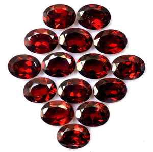 Garnet rouge naturel ovale facetté, calibré, certifié, non traité, prêt pour la sertissage de bijoux - Product Image 3