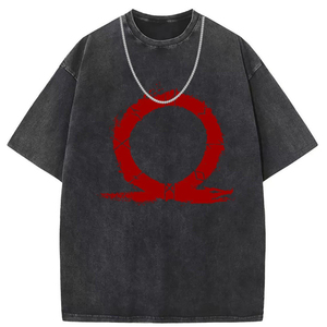 Wholesale Heavyweight Oversized Acid Washed T-<b>shirts</b> High Quality <b>Y2K</b> Men's Clothing Streetwear Cotton Graphic T-<b>shirts</b> for Men - Product Image 4