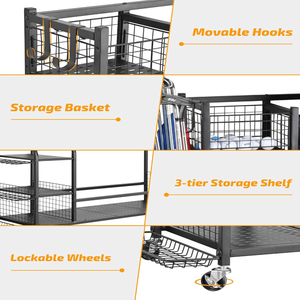 Organizzatore Extra Large per 4 Sacche da Golf, Supporto per lo Stoccaggio in Garage di Mazze e Accessori da Golf - Product Image 4