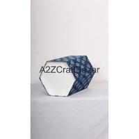Poubelle hexagonale pliable en carton de coton tendance, design élégant, ouverture supérieure, taille personnalisée, pour bureau, école, rue