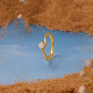 Bague de fiançailles solitaire ovale en diamant de culture en laboratoire - Product Image 5