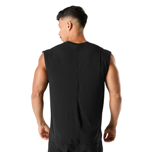 Débardeur noir sans manches pour homme, coupe oversize, style athlétique, pour entraînement, fitness, gym, tenue décontractée, style streetwear, haut tendance - Product Image 2