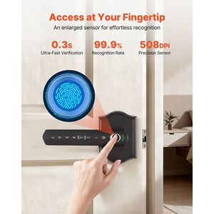 Set Serratura Biometrica con Impronta Digitale per Porte in Legno, Maniglia con Ingresso Senza Chiave, Codice Monouso e Funzione Anti-Pee - Product Image 3