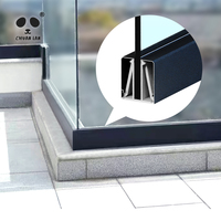 Chuanlan Modernes Aluminium-U-Profil Glasgeländer Schuhmontage für Treppen Balkon Außenbereich Villa Einkaufszentrum Einfache Installation