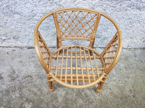 Fauteuil vintage en rotin, style bambou, chaise de patio en tissage naturel, chaise d'appoint pour salon, jardin, balcon, véranda, décoration intérieure - Product Image 6