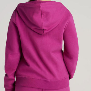Sudaderas con capucha y cremallera de color sólido para mujer, transpirables, de algodón, estilo urbano, extragrandes, para uso en exteriores. - Product Image 3