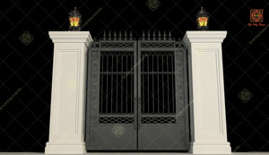 Puerta Metálica de Doble Hoja Estilo Europeo con Recubrimiento en Polvo, Puerta Batiente Resistente para Uso Exterior, Fácil Instalación - Product Image 2