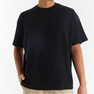 T-shirt Homme Grande Taille Super Épais 220 g/m² Coupe Ample Épaules Tombantes Col Rond Coton Coupe Carrée à Prix Abordable - Product Image 3