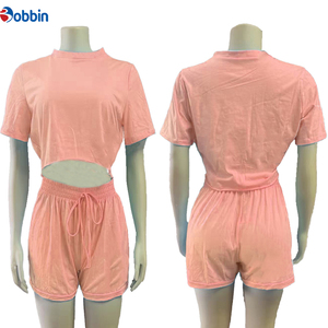 Conjuntos Deportivos Cortos de Verano Estilo Hip Hop, Súper Suaves para Mujer, Conjunto de 2 Piezas, 100% Algodón, Transpirables, de Secado Rápido, Ecológicos, de Manga Corta - Product Image 6