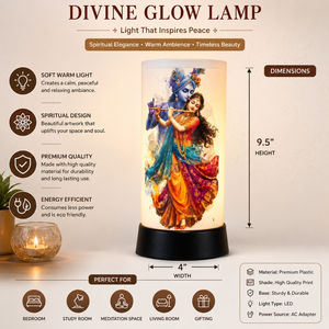 Radha Krishna LED Night <b>Lamp</b> Acrylic Spiritual Table Light <b>USB</b> Touch Decorative Bedside Janmashtami Diwali Gift Home Temple Room - Product Image 5