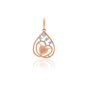 Elegante Colgante de Oro Rosa con Diamante Natural de 0.08 Quilates, Corte Brillante Redondo, Color HI, Claridad VS SI, Certificado IGI, para un Estilo Atemporal - Product Image 2