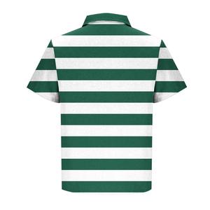 Men's Striped Short Sleeve Polo Shirt Casual Regular Fit Button <b>Down</b> Breathable Polyester Spandex Comfortable Pullover Tops - Product Image 2