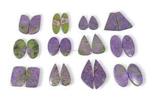 Natural Purple Stichtite Pair Loose Cabochon Wholesale Bulk Handmade Flat Back <b>Crystal</b> <b>Healing</b> Gemstone for Jewelry Making - Product Image 5