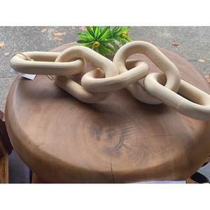 Escultura de Cadena de Eslabones de Madera Hecha a Mano, Adorno Moderno Abstracto para Mesa, Arte Geométrico Tallado en Madera para Decoración de Sala de Estar - Product Image 2