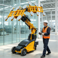 Robot de levage à ventouse pour verre sur chantier, équipement auto-mobile sur roues pour le montage de panneaux de façade