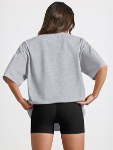 Camiseta Holgada de Manga Corta con Cuello Redondo para Mujer, 100% Algodón Jersey, Transpirable, para Todas las Temporadas - Product Image 2
