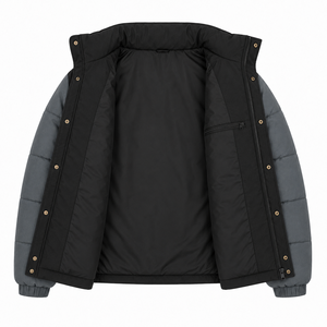 Chaqueta Acolchada Unisex de Invierno al por Mayor, Estilo Urbano, con Bloques de Color, Franja Reflectante, Color Personalizado, Marca Privada - Product Image 5