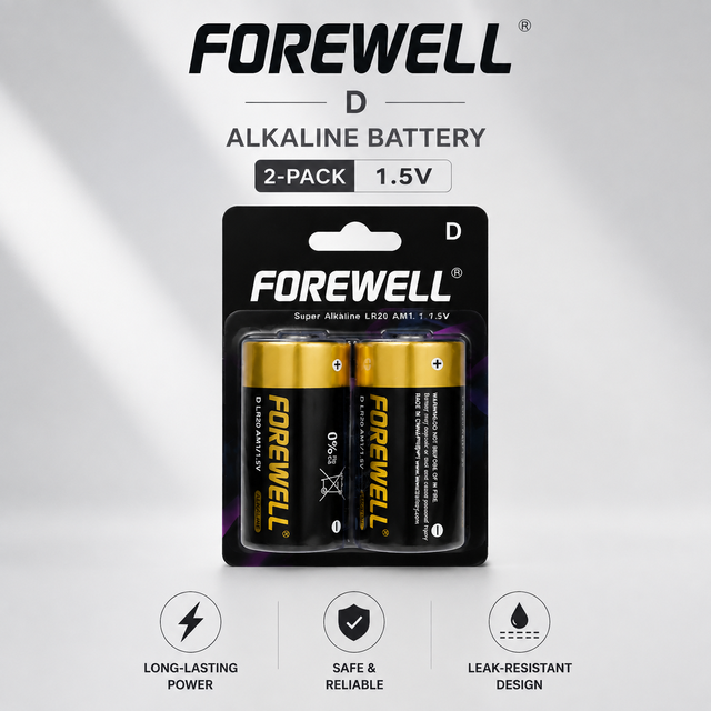 D LR20 Alkaline Battery 1.5V High Capacity Long Lasting Leakproof OEM ODM Manufacturer Wholesale Custom Packaging Private Label