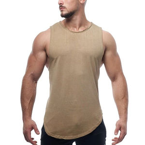 Vente en gros de débardeurs de sport pour hommes, couleur unie, sans manches, séchage rapide, pour la musculation - Product Image 1