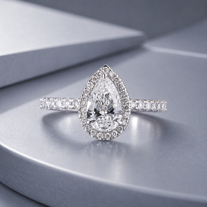 Anillo de Lujo de Oro Rosa de 14K con Halo de Perlas y Moissanita para Mujer, 1.33CTW, Joyería Fina para Compromiso, Boda, Aniversario, Regalo - Product Image 1