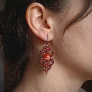 Pendientes de Macramé Hechos a Mano, Estilo Vintage, Joyería Artesanal Natural Boho para Bodas y Fiestas, Venta al Por Mayor - Product Image 1