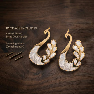 Peacock Shape Brass Cabinet Handle With Mother Of Pearl Inlay European Style Durable Furniture <b>Door</b> Pull - Product Image 3