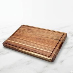 Bandeja de Servir de Madera Ecológica con Ranura para Jugo |   Tabla de Cortar Multiusos de Madera Maciza para Cocina |   Seguro para alimentos y de larga duración - Product Image 1