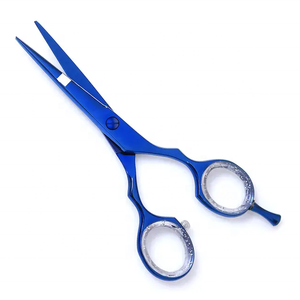 Professional Salon Hair Cutting Scissor <b>Set</b> High Carbon Stainless Steel Ceramic Handle Sharp Blue Color Free Sample <b>Barber</b> - Product Image 2