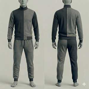 Men s Color Blocking Tracksuit Set Full Zip Jacket <b>Jogger</b> Pants Casual Autumn Wear Regular Fit <b>Polyester</b> Cotton Material - Product Image 1
