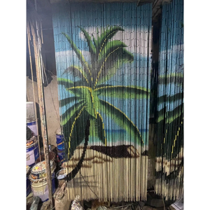Eco-Friendly Palm Tree Bamboo Beaded Curtain Bohemian Design Blackout Light Control Handmade Vietnamese Craft Wall Hanging for - Product Image 6