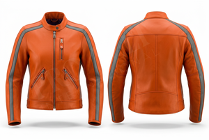 แจ็คเก็ตมอเตอร์ไซค์หนังแท้ดีไซน์ล่าสุด ลายเส้นสีเงิน ซิปปิด ดีไซน์ทันสมัย ขายส่งเสื้อแจ็คเก็ตนักขี่มอเตอร์ไซค์ - Product Image 3