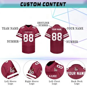 เสื้อฟุตบอลอเมริกันดีไซน์ใหม่สำหรับผู้ชาย แบบสั่งทำพิเศษ แขนสั้น ระบายอากาศได้ดี แห้งเร็ว ผลิตจากโพลีเอสเตอร์ 100% - Product Image 4