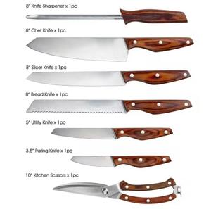 Juego de Cuchillos de Chef Damasco de 7 Piezas de Alta Calidad, con Mango de Madera, Multiusos y Ecológicos, Gran Venta - Product Image 2