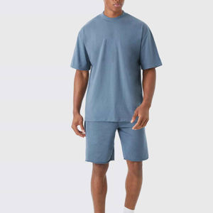 Conjunto de Camiseta y Pantalones Cortos a Cuadros de Poliéster/Algodón para Hombre, de Secado Rápido, Transpirable, Estilo Casual, Hecho en Pakistán - Product Image 3