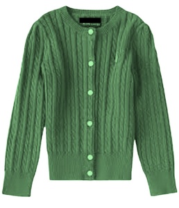 Girls V -Neck Bottom up Cotton Knit Colourful Striped <b>Cardigan</b> Sweat Outwear Custom Clothing for Children - Product Image 2